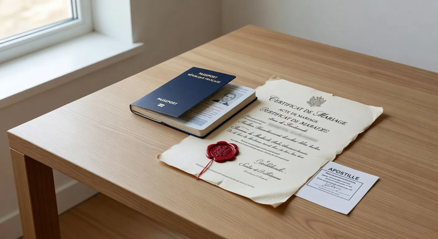 Documents officiels de mariage à l'étranger — passeport, certificat, apostille