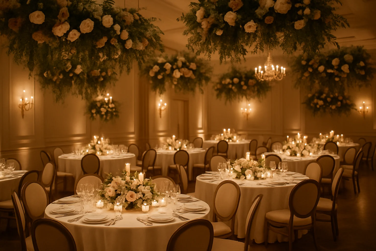 Salle de réception mariage décorée