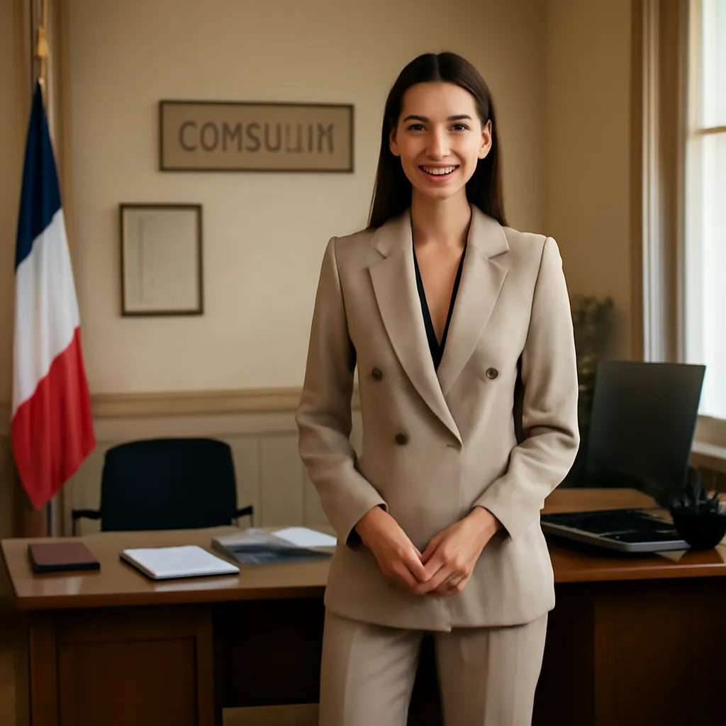 Officière d'état civil consulaire examinant un dossier de transcription de mariage