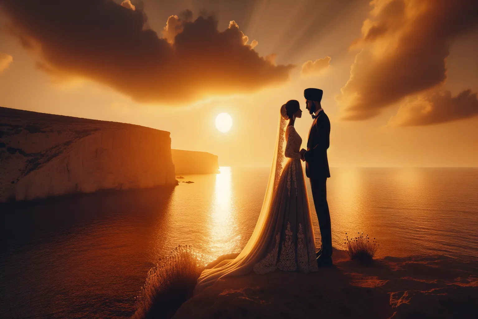 Couple de mariés à l'étranger