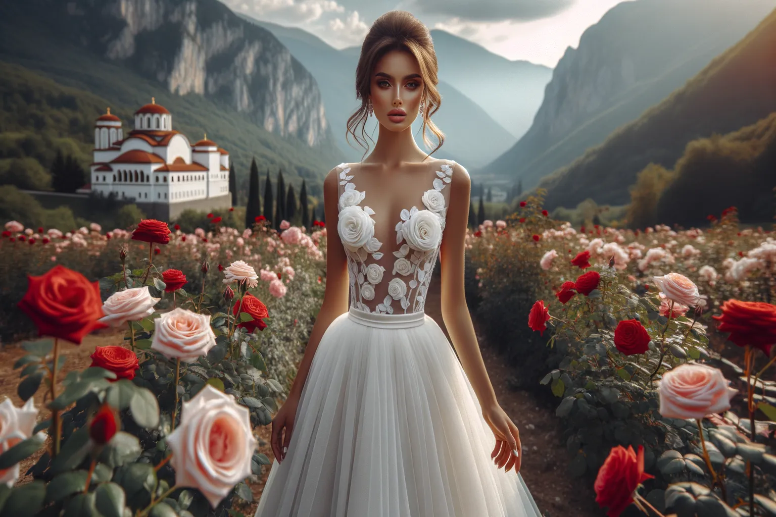 Mariée en robe de mariage en Bulgarie