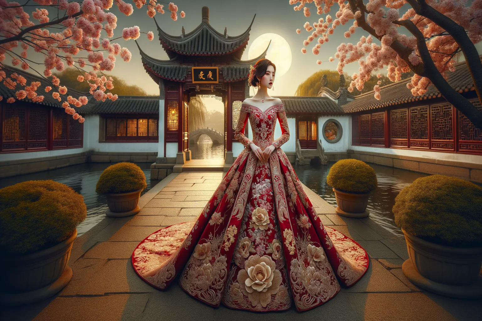Mariée en robe de mariage en Chine