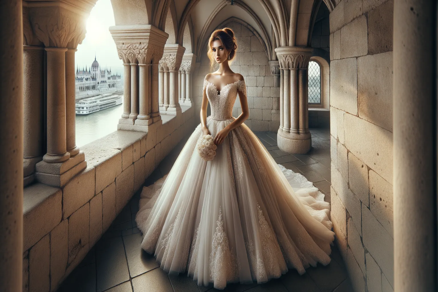 Mariée en robe de mariage en Hongrie