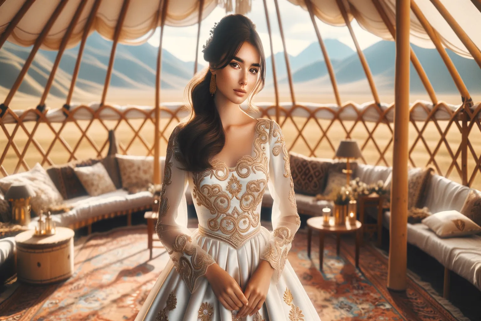 Mariée en robe de mariage en Kazakhstan