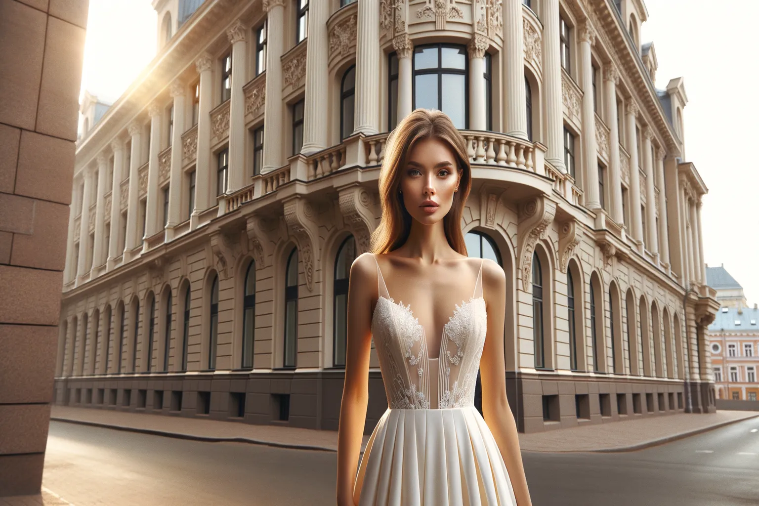 Mariée en robe de mariage en Lettonie