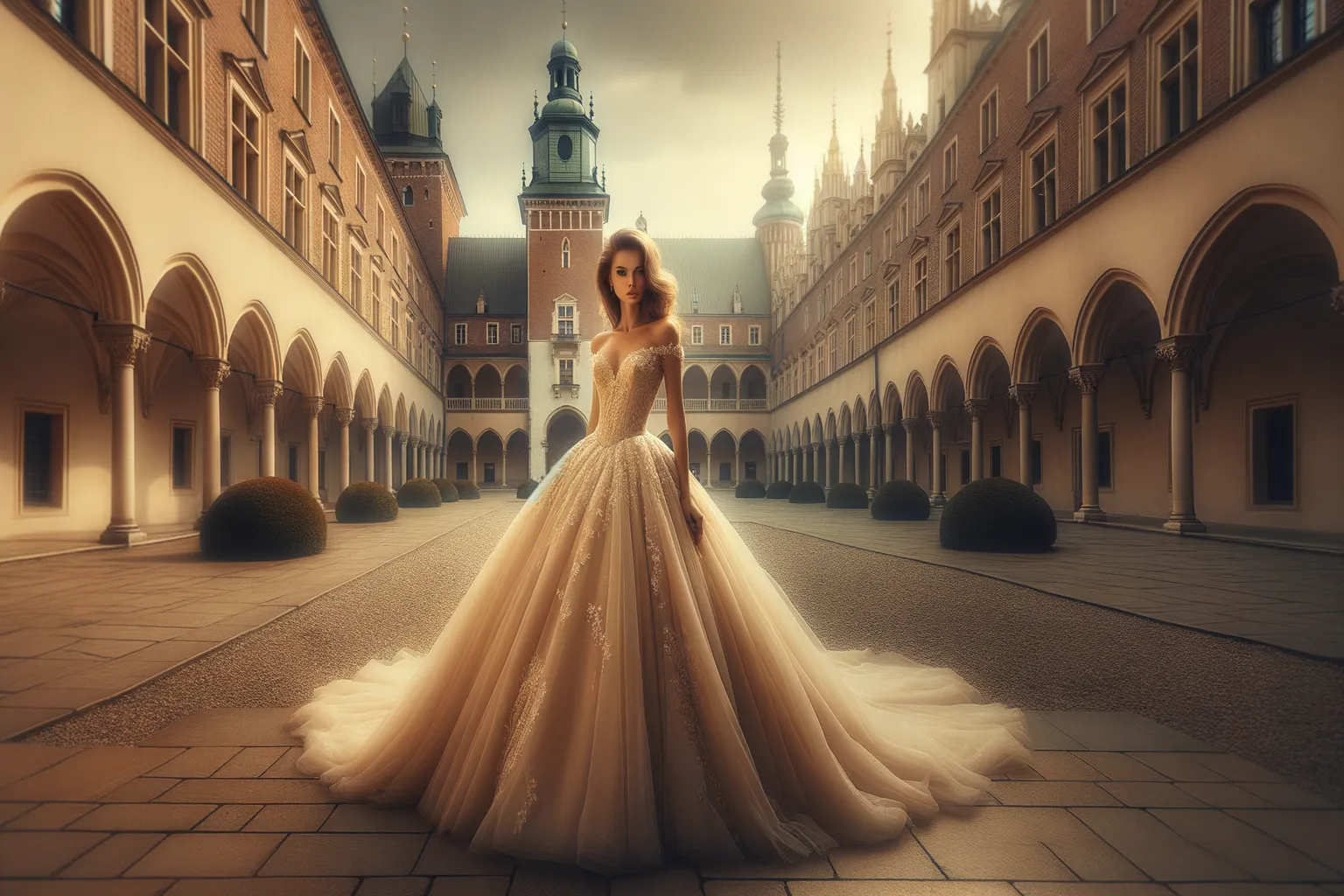 Mariée en robe de mariage en Pologne