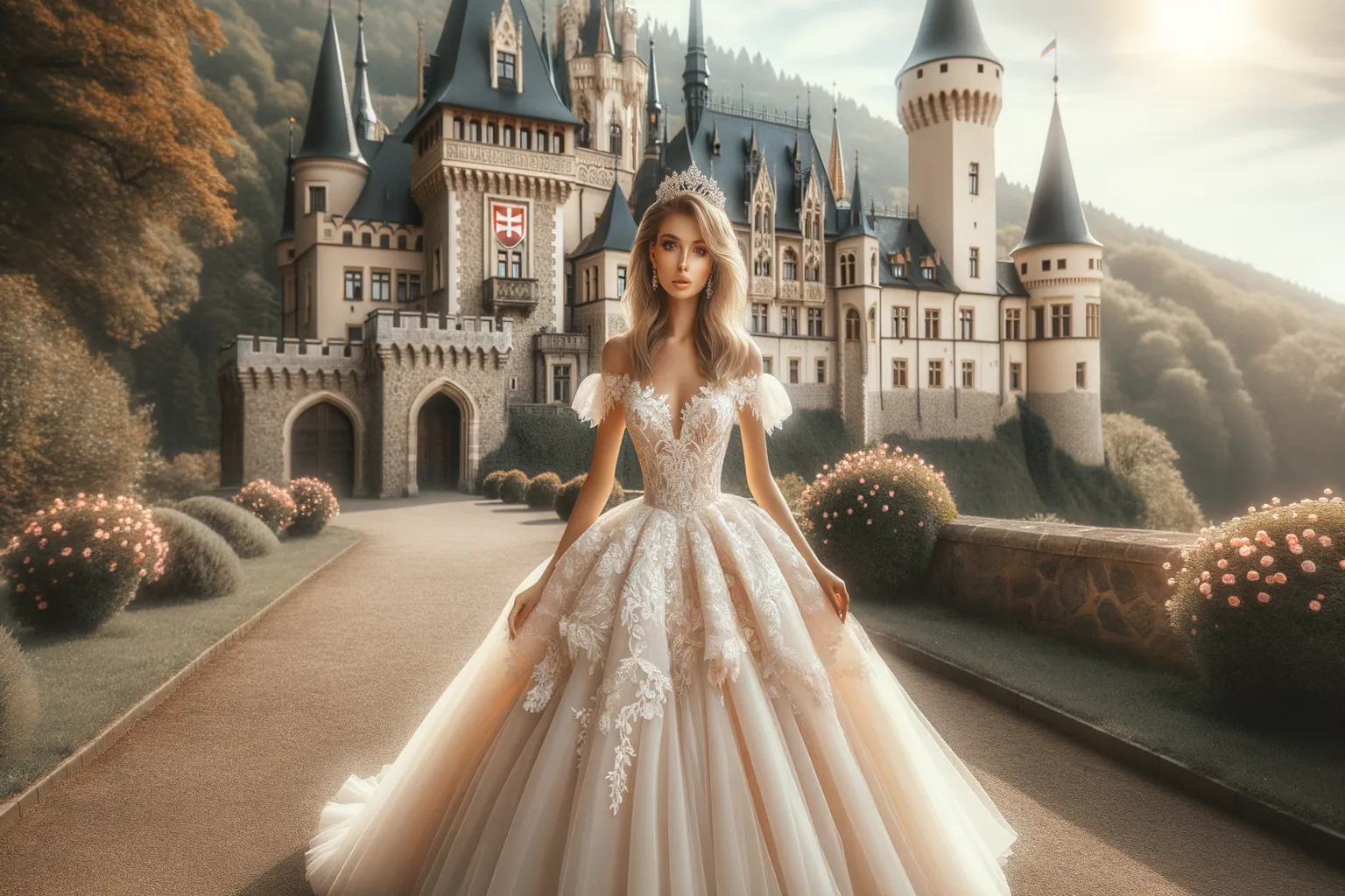 Mariée en robe de mariage en Slovaquie